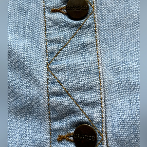 Vintage H&M Divided Y2K Denim Front Buttons A-Line Skirt Size 10 - Picture 6 of 15